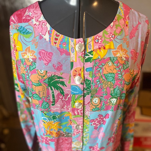 vintage Palm Key tropical print blouse or lightweight jacket, size Small - Picture 1 of 7